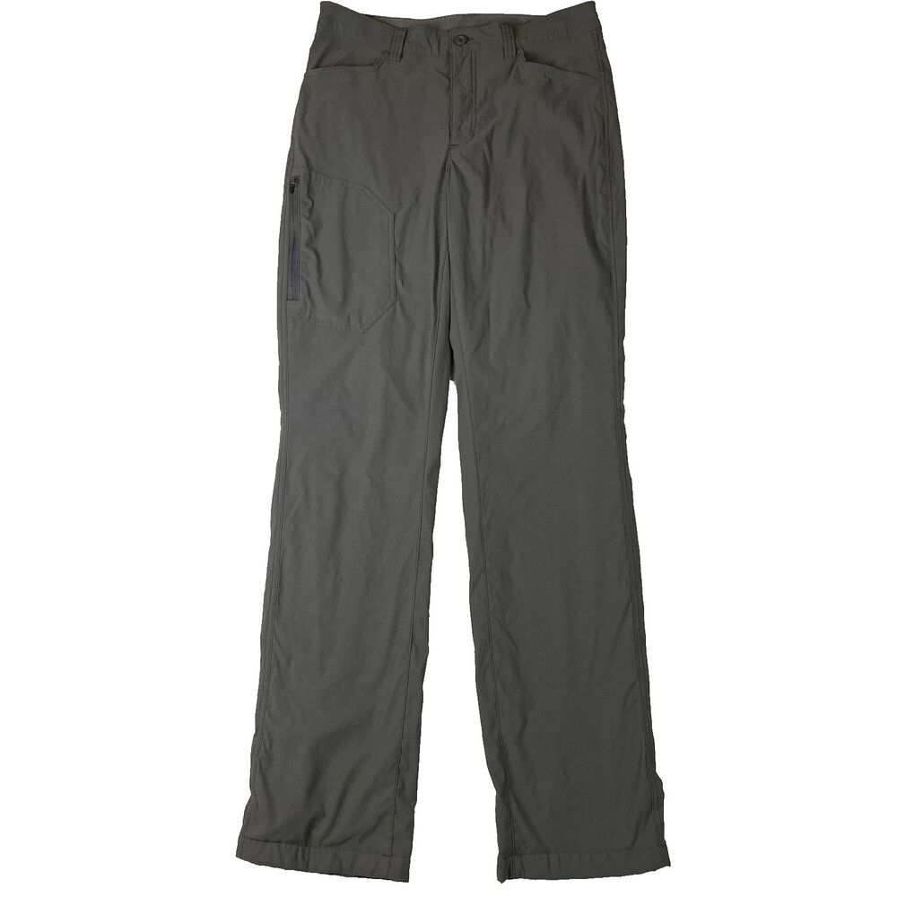 Eddie Bauer Mens 32x34 Fleece Lined Tech Pants Gray Hiking Outdoor Stretch